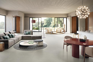 Керамогранит Italon Форум Слим Сильвер арт. 610010004138 (80x80) под бетон, серый, матовый